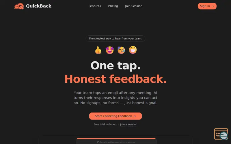 Screenshot of QuickBack