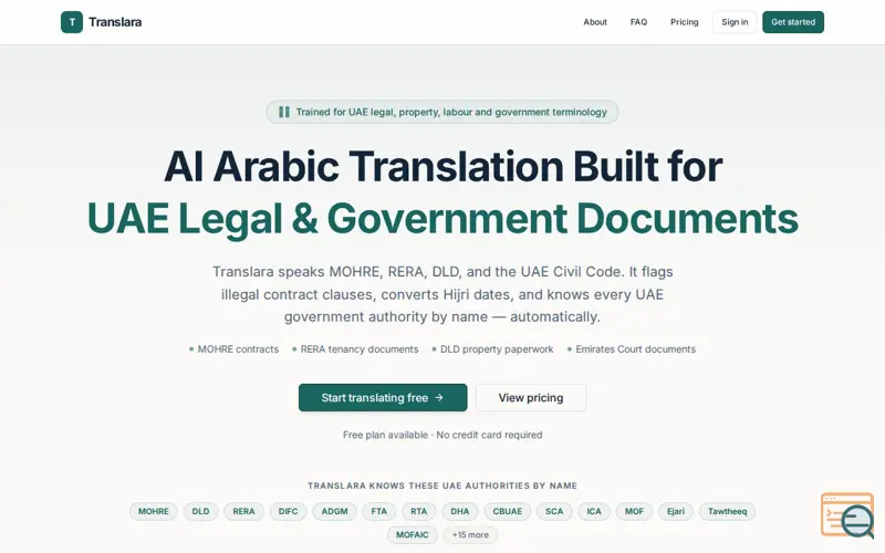 Screenshot of Translara