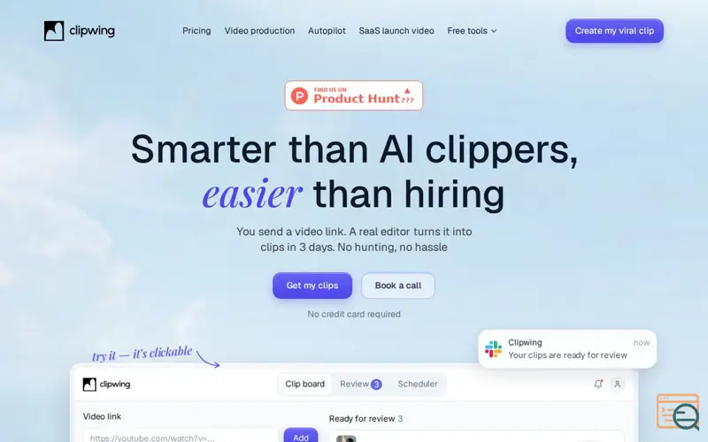 Screenshot of Clipwing Autopilot