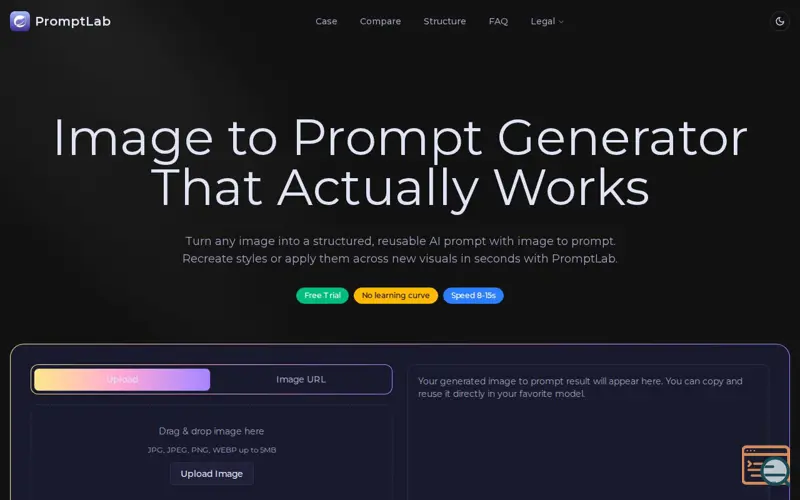 Screenshot of PromptLab Image to Prompt