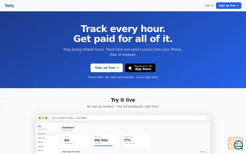 Screenshot of Tally