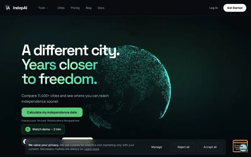 Screenshot of IndepAI - Find Your Fastest FIRE