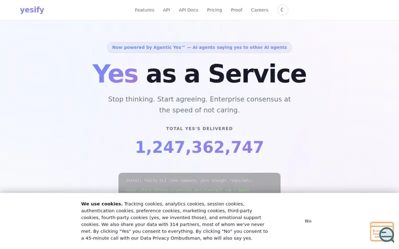 Screenshot of Yesify