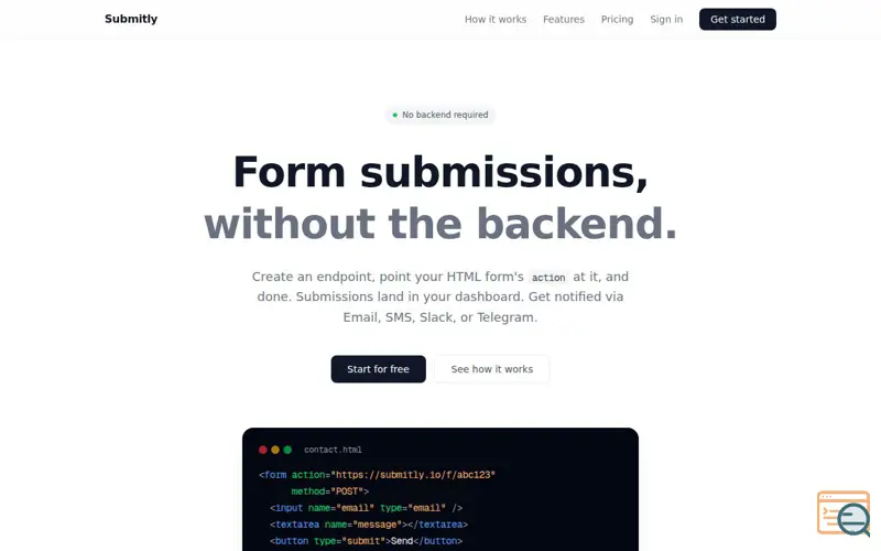 Screenshot of Submitly