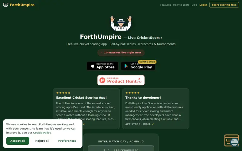Screenshot of ForthUmpire