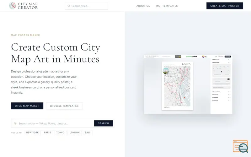 Screenshot of City Map Creator | citymapcreator