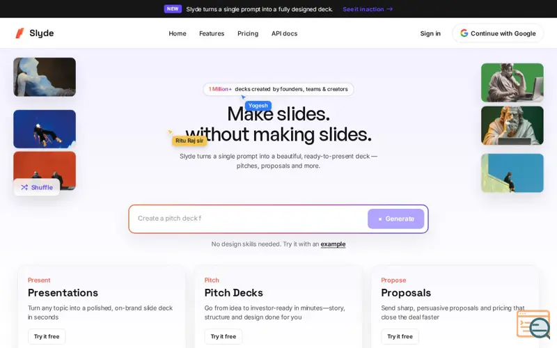 Screenshot of Slyde HQ