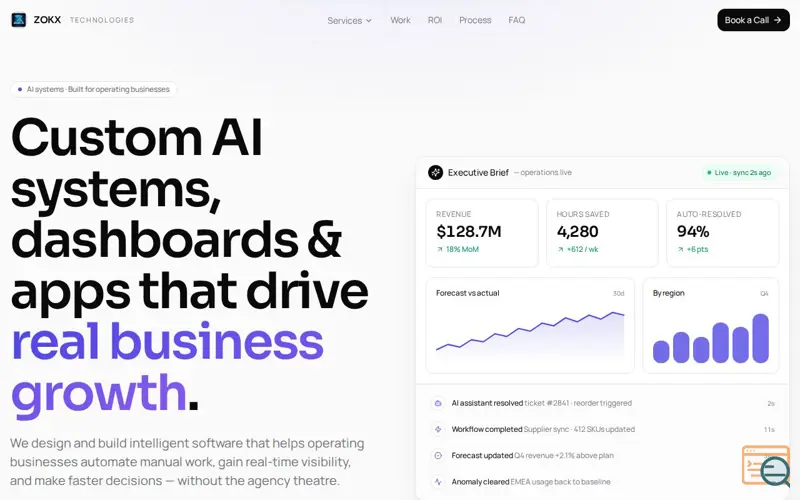 Screenshot of Zokx Technologies