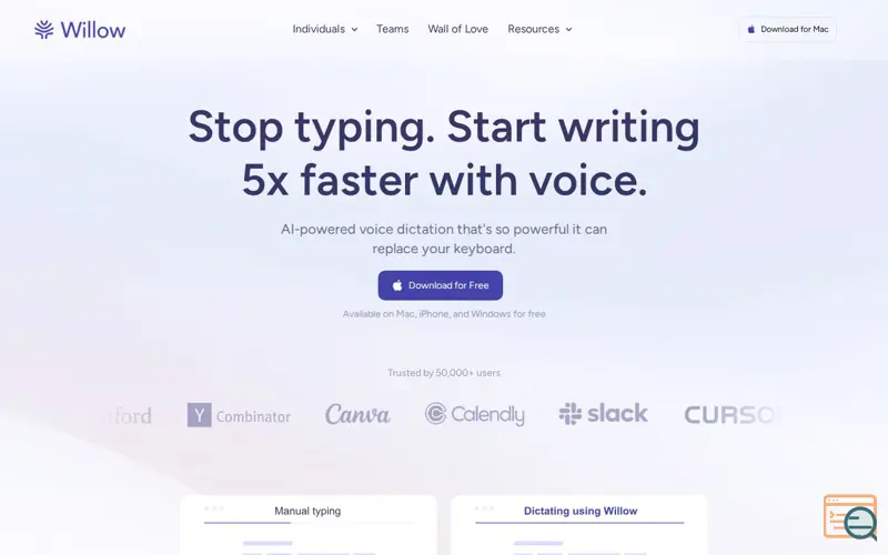 Screenshot of Willow Scribe