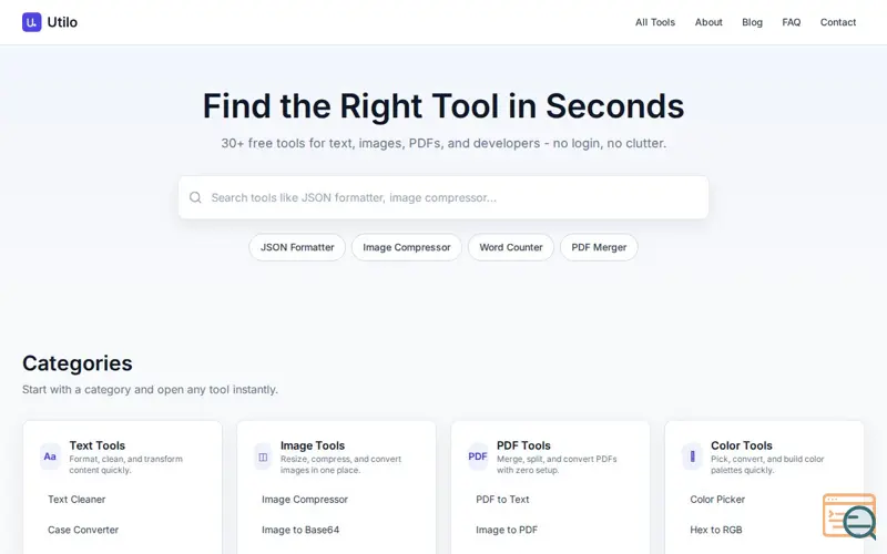 Screenshot of Utilo