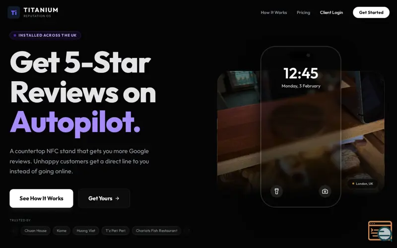 Screenshot of Titanium — Smart Review Stands
