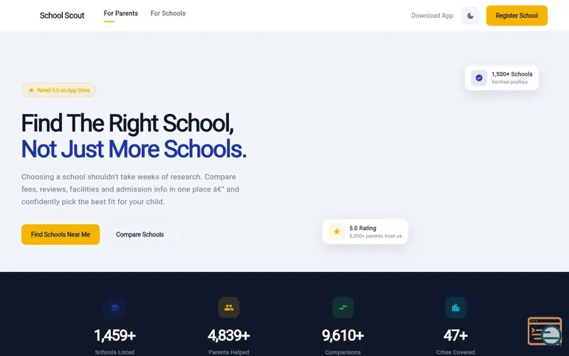 Screenshot of School Scout
