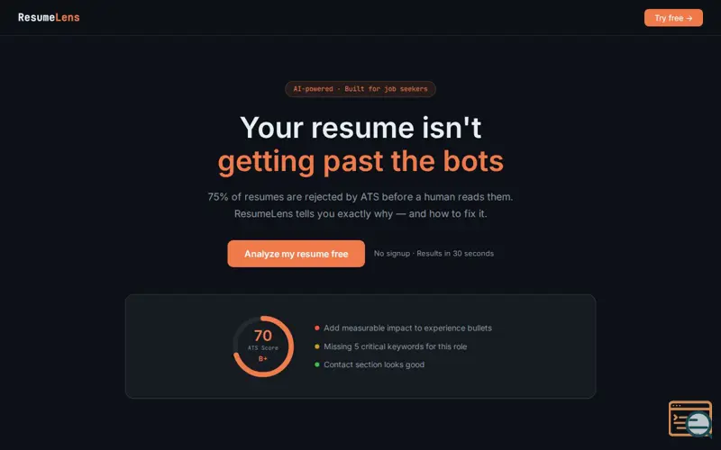 Screenshot of ResumeLens