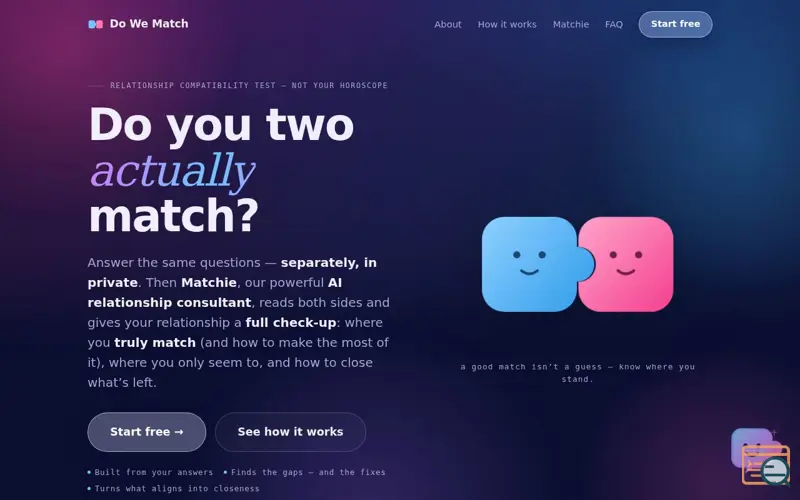 Screenshot of Do We Match — Relationship Compatibility Test for Couples