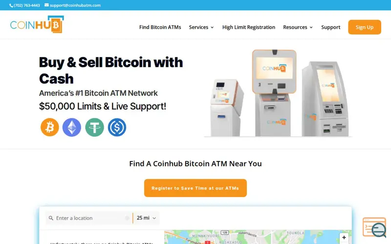 Screenshot of Coinhub