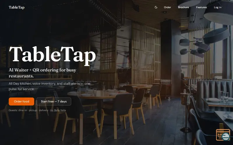 Screenshot of TableTap