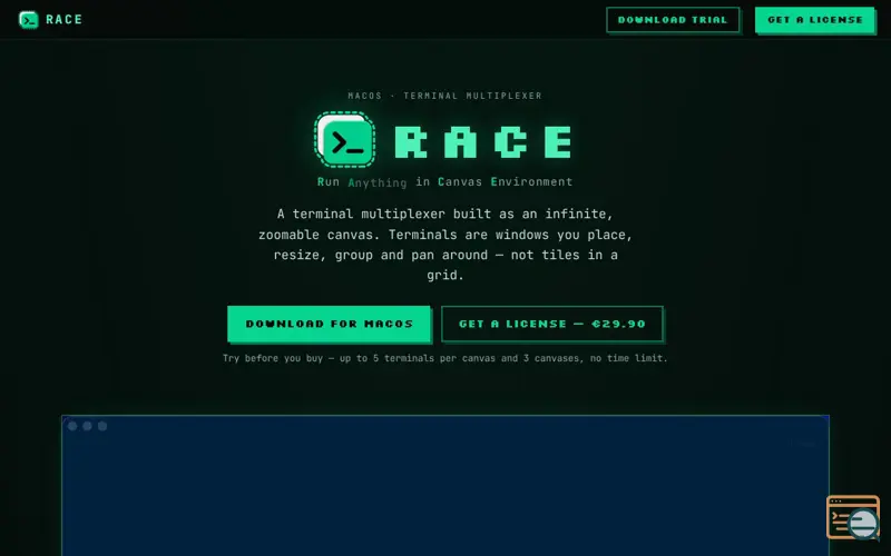 Screenshot of RACE — Run Agents in Canvas Environment