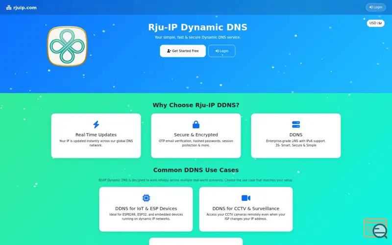 Screenshot of Rju-IP Dynamic DNS