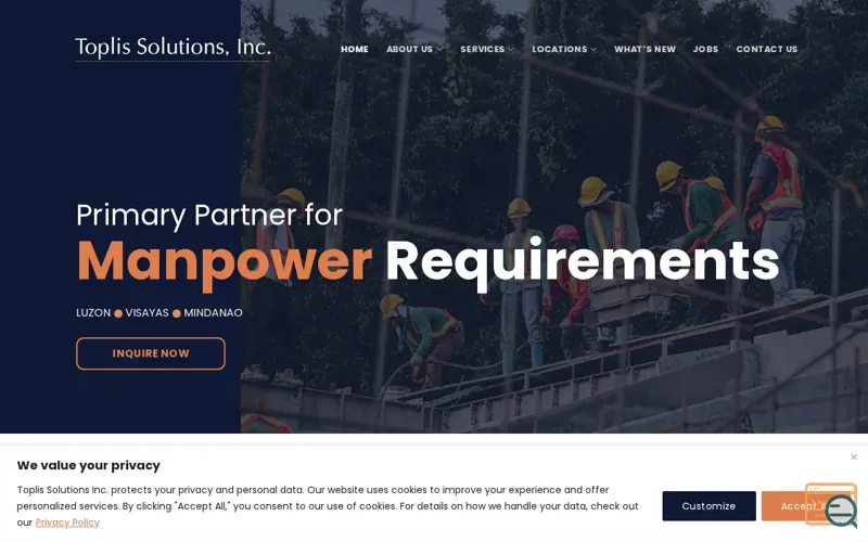 Screenshot of Toplis Solutions Inc.