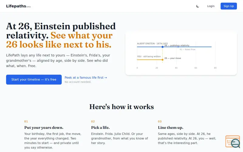 Screenshot of LifePath