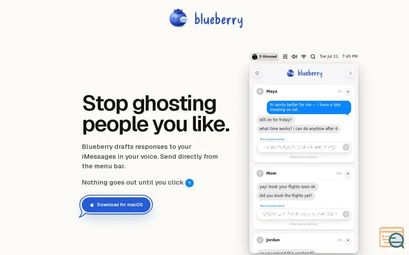 Screenshot of Blueberry