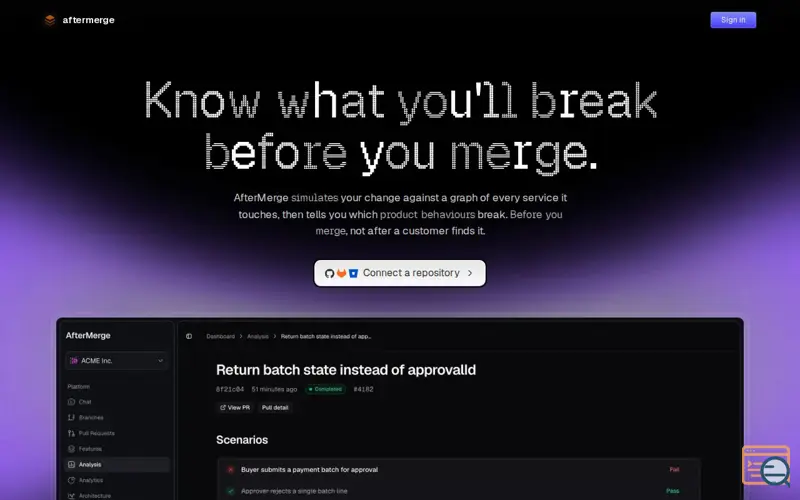Screenshot of AfterMerge