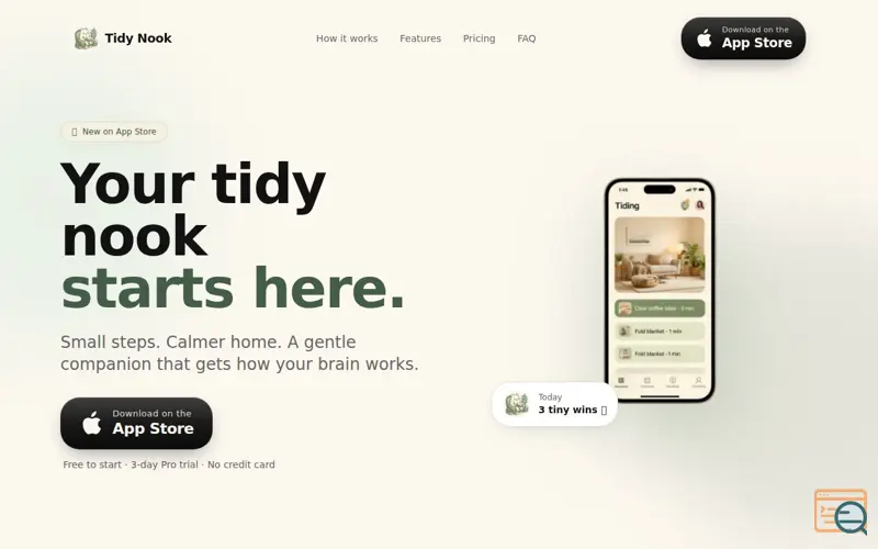 Screenshot of  AI Tidy Nook