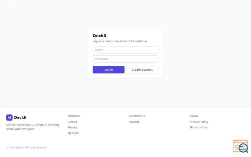 Screenshot of Deckli — Simple Flashcards