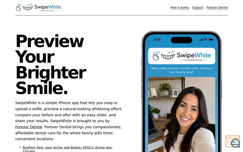 Screenshot of Preview a Brighter Smile