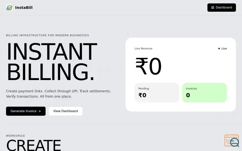 Screenshot of InstaBill