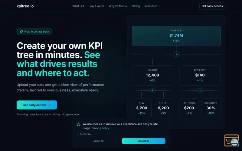 Screenshot of kpitree.io