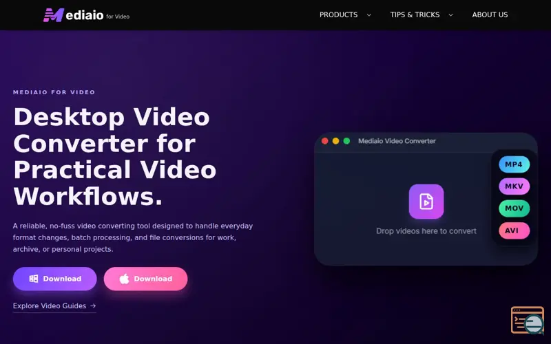 Screenshot of Mediaio Video Converter