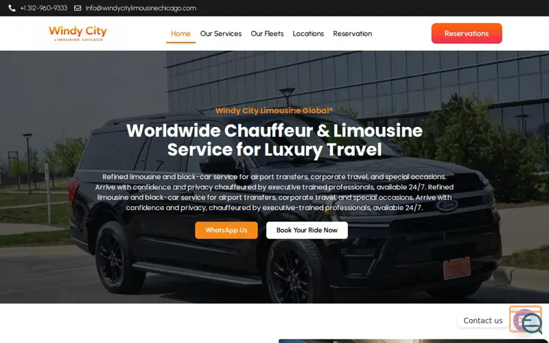 Screenshot of Windy City Limousine Chicago
