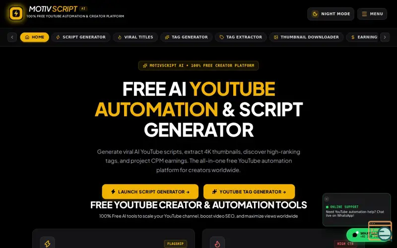 Screenshot of MotivScript AI
