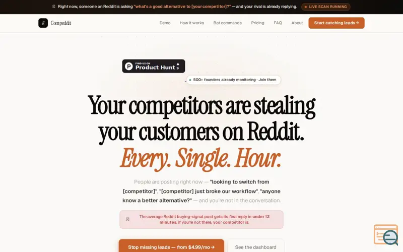 Screenshot of Compeddit