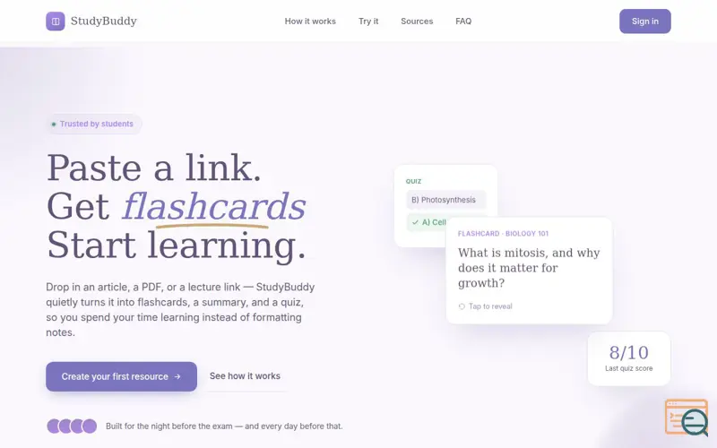 Screenshot of StudyBuddy App