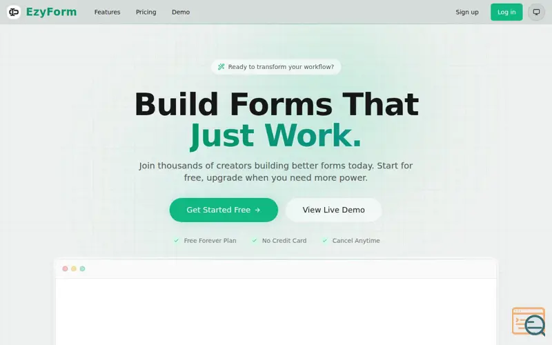 Screenshot of EzyForm