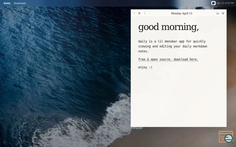 Screenshot of Daily