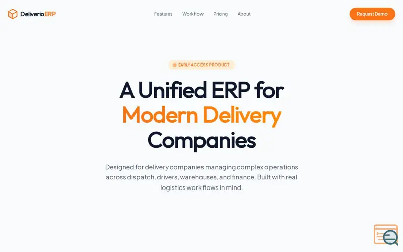 Screenshot of DeliverioERP