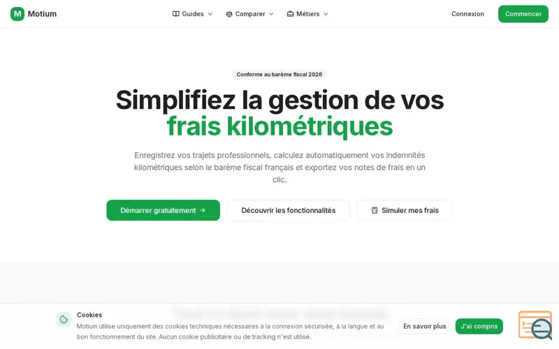 Screenshot of Motium