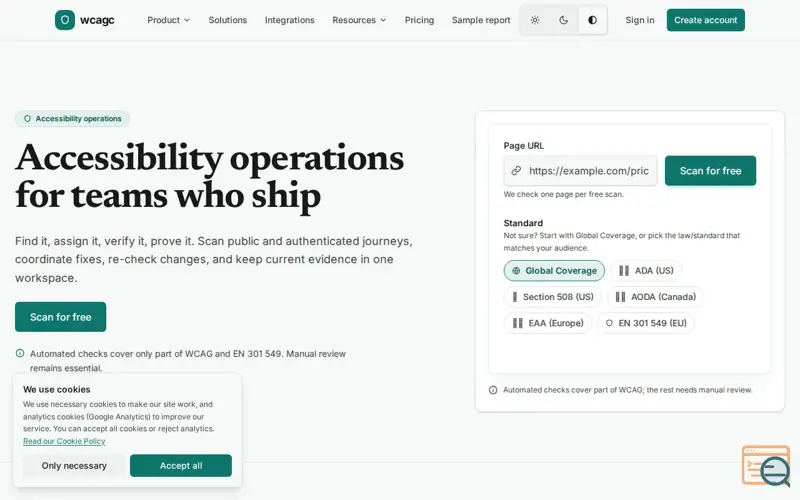 Screenshot of wcagc