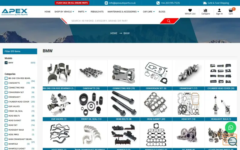 Screenshot of Apex Auto Parts