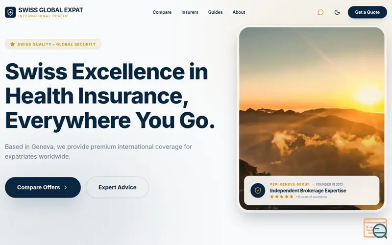 Screenshot of Swiss Global Expat