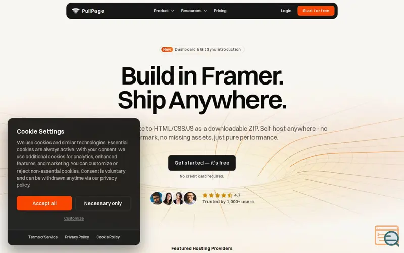 Screenshot of PullPage