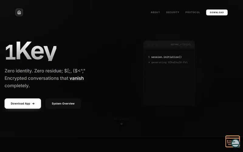 Screenshot of 1Key Encrypted Messenger