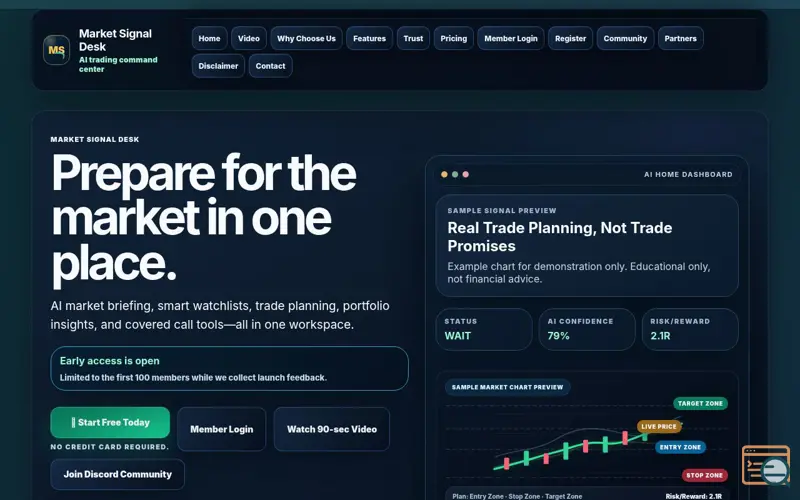 Screenshot of Market Signal Desk