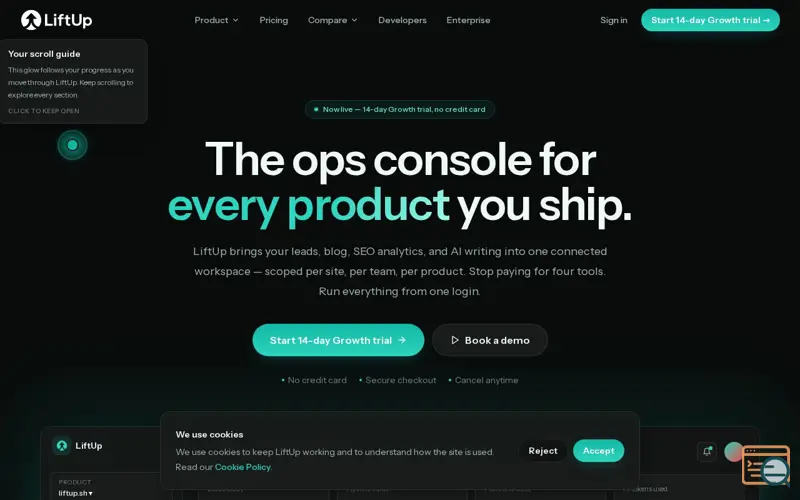 Screenshot of LiftUp