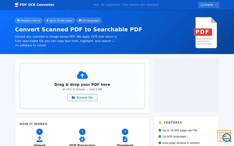 Screenshot of PDF OCR Converter