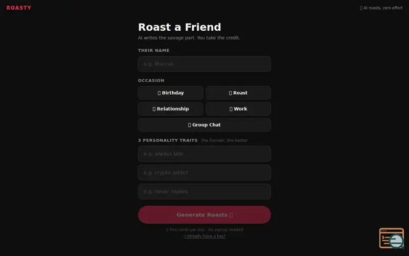 Screenshot of Roasty