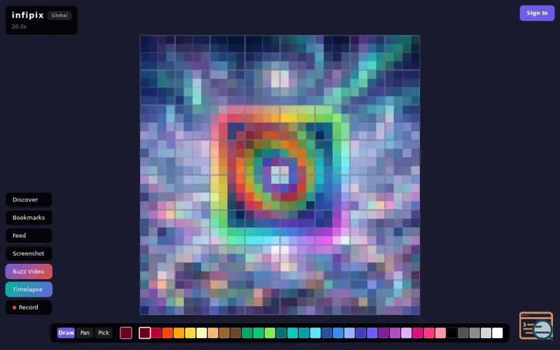 Screenshot of infipix